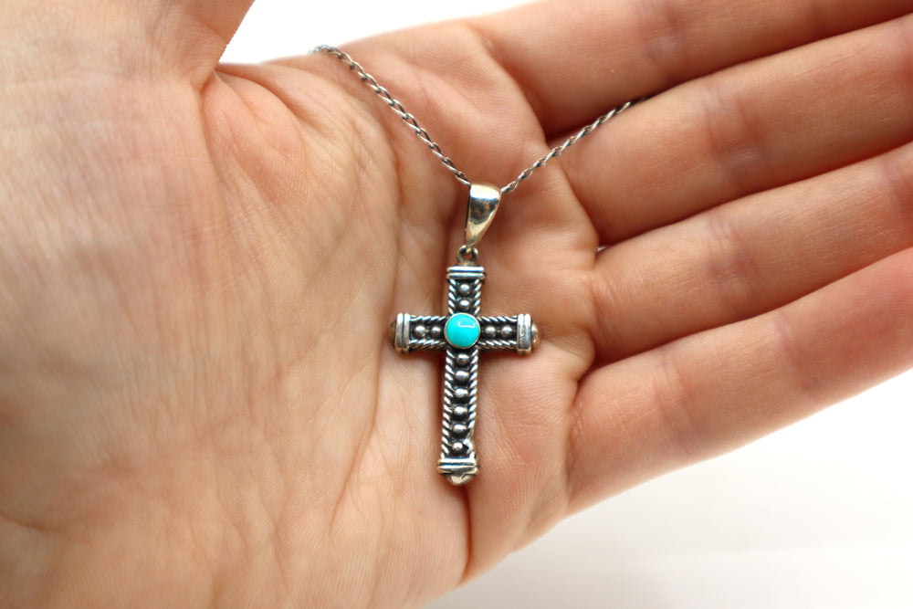 Turquoise Cross Necklace PSTPN11