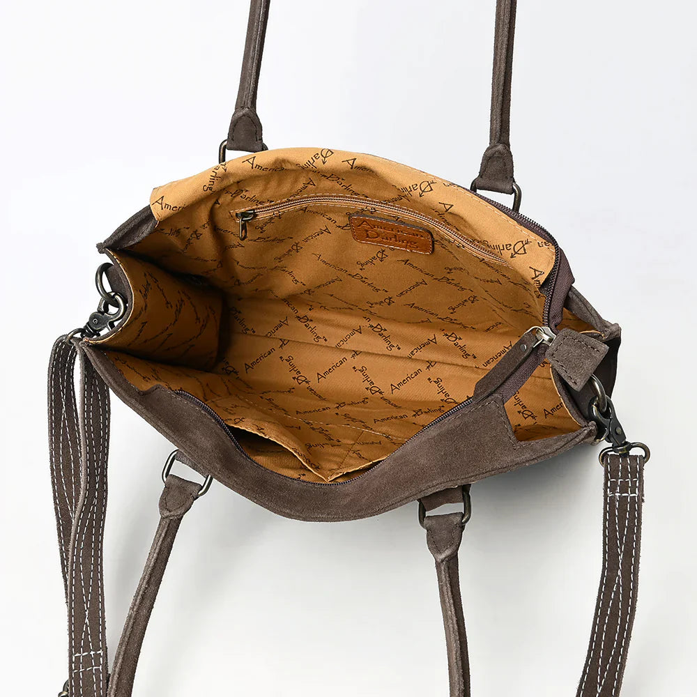 American Darling Tote ADBG1553D with adjustable leather strap and durable YKK zipper.