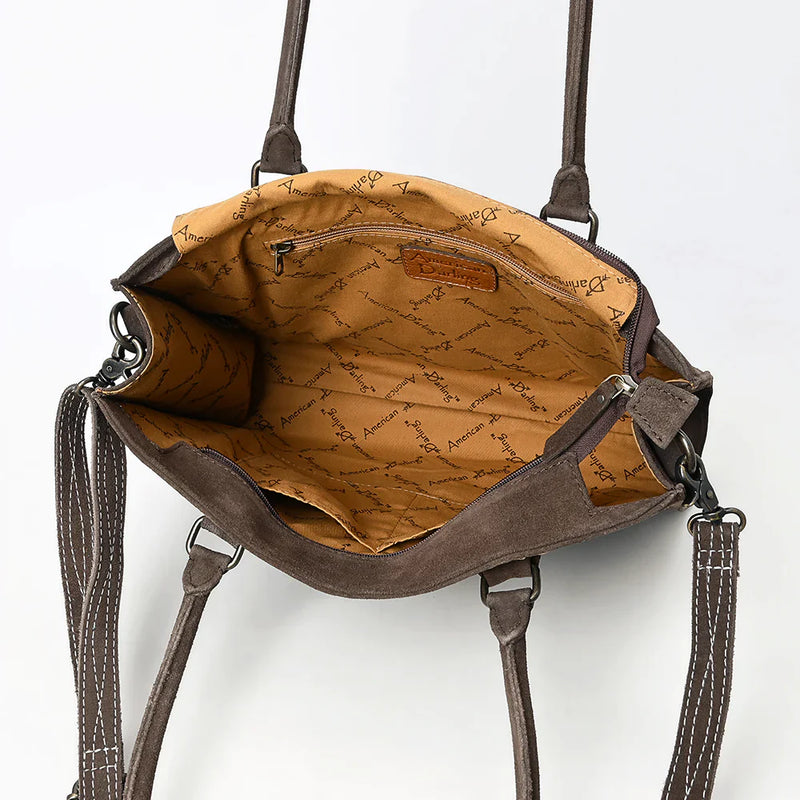 American Darling Tote ADBG1553D with adjustable leather strap and durable YKK zipper.