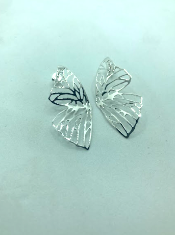 Handmade Sterling Silver Butterfly Wing Earrings PSTPE05