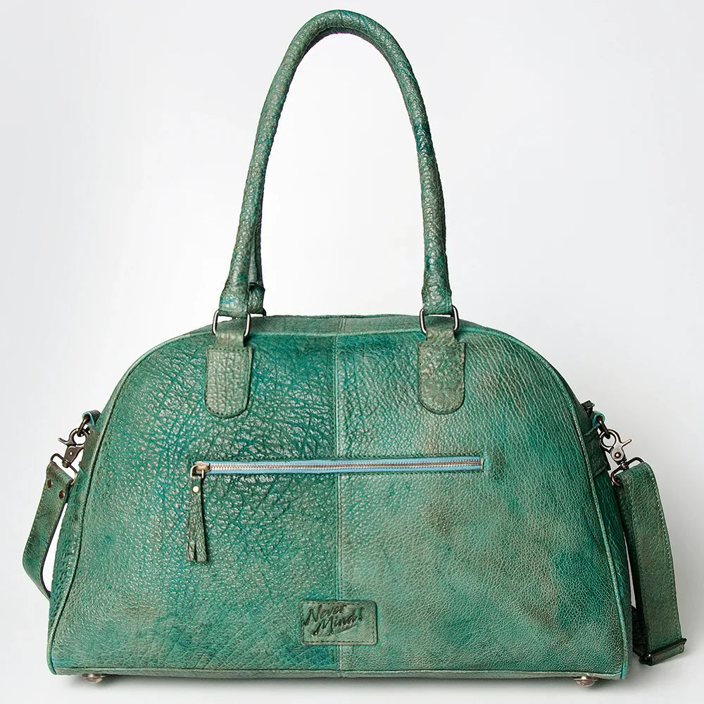 Mind Tote NMBGZ121B in green with hand-dyed vintage finish.
