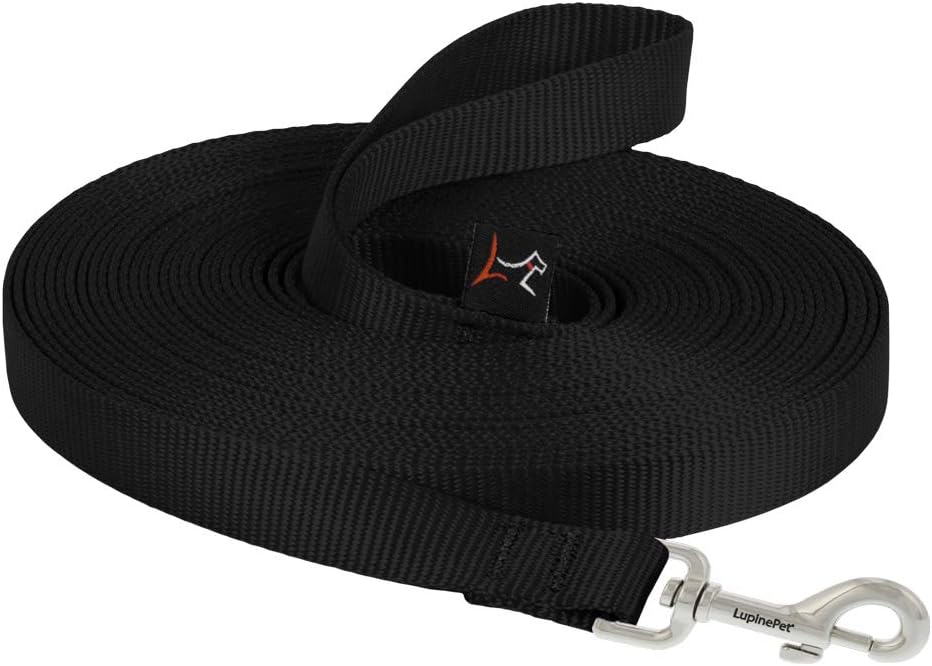 3/4in Black 30ft Training Leash