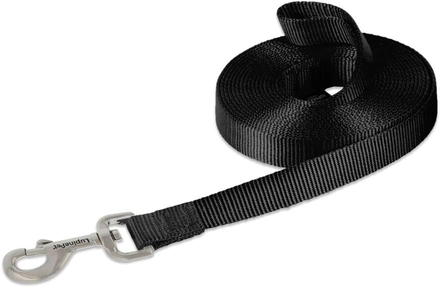 3-4in Black 15ft Training Leash