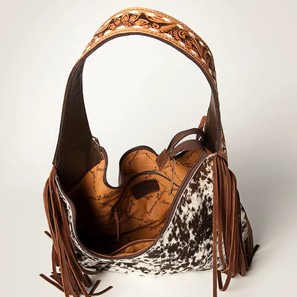 American Darling Handbag ADBGI112B with unique handcrafted design and stylish fringe details.