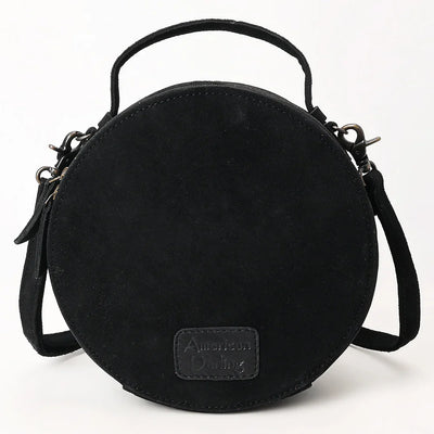 American Darling Canteen Bag ADBG1549D, genuine suede leather with adjustable strap, durable metal fittings, and YKK zipper, 10x10x5.5 inches.