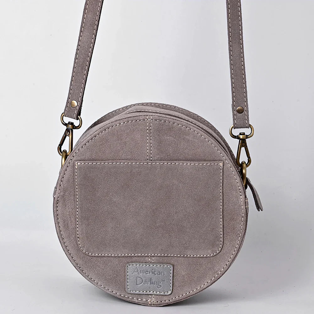 American Darling Canteen Bag with suede leather and adjustable strap.