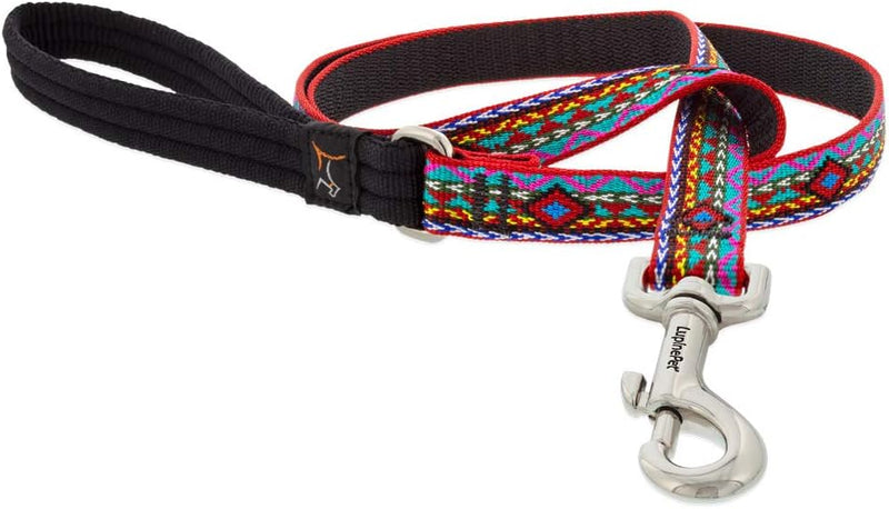 3/4in El Paso 6ft colorful patterned durable dog leash with metal clasp and padded handle
