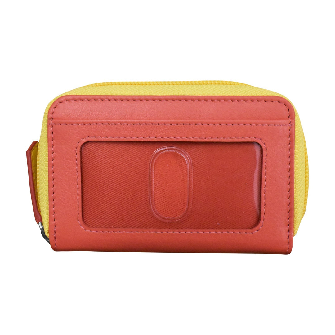 Two Tone Zip Around Pouch Red