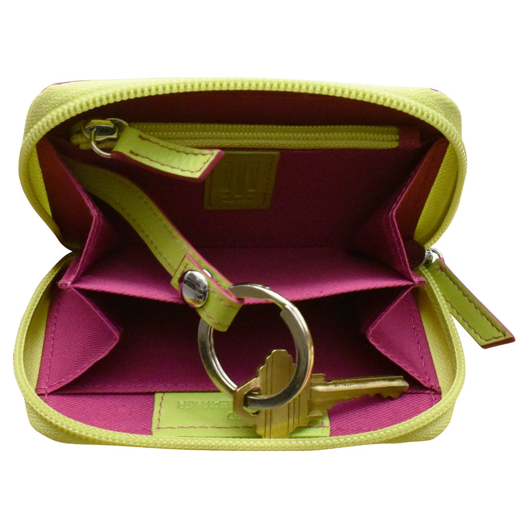 Two Tone Zip Around Pouch Purple