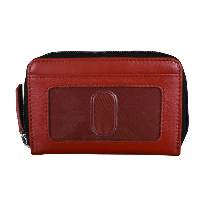 Two Tone Zip Around Pouch Red