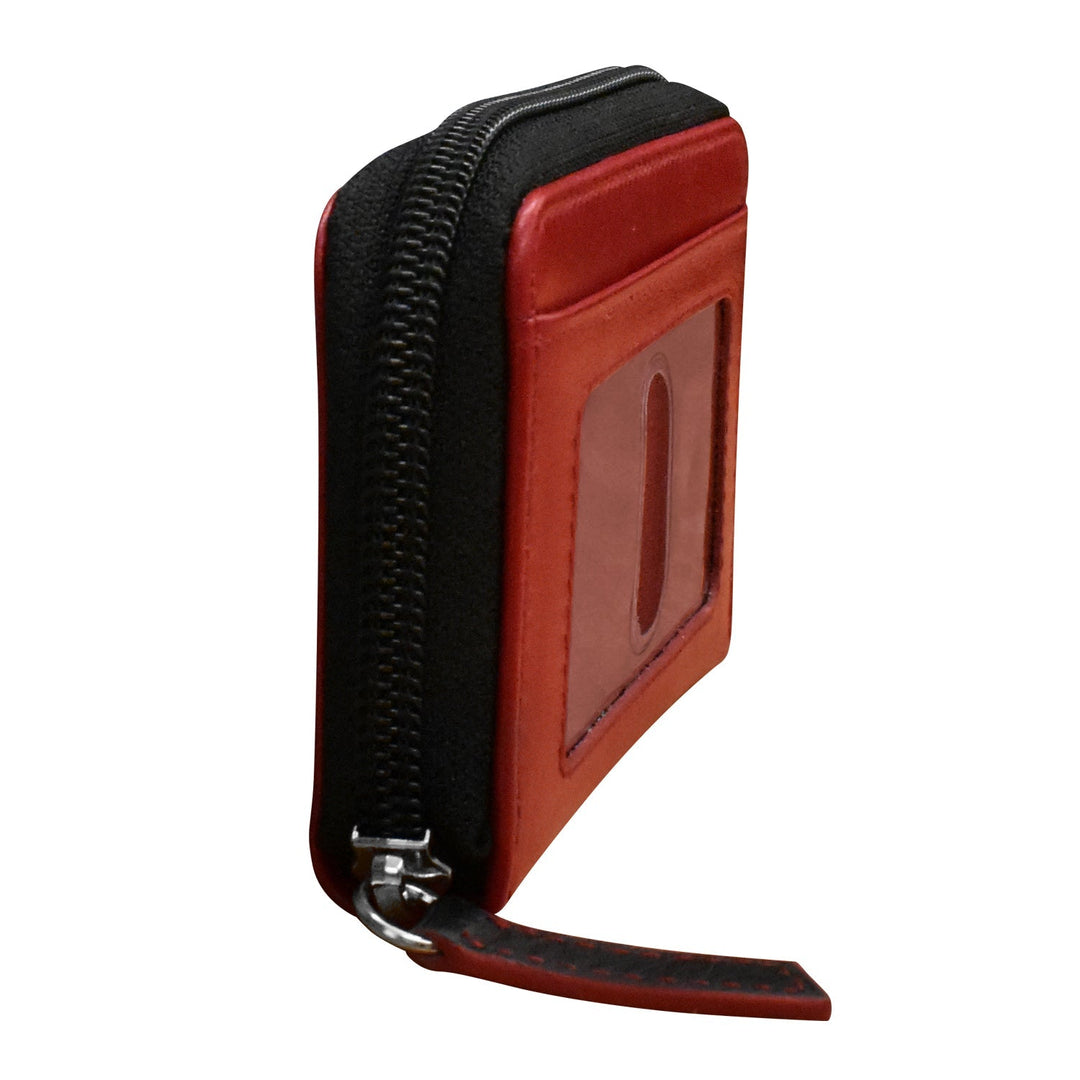 Two Tone Zip Around Pouch Red
