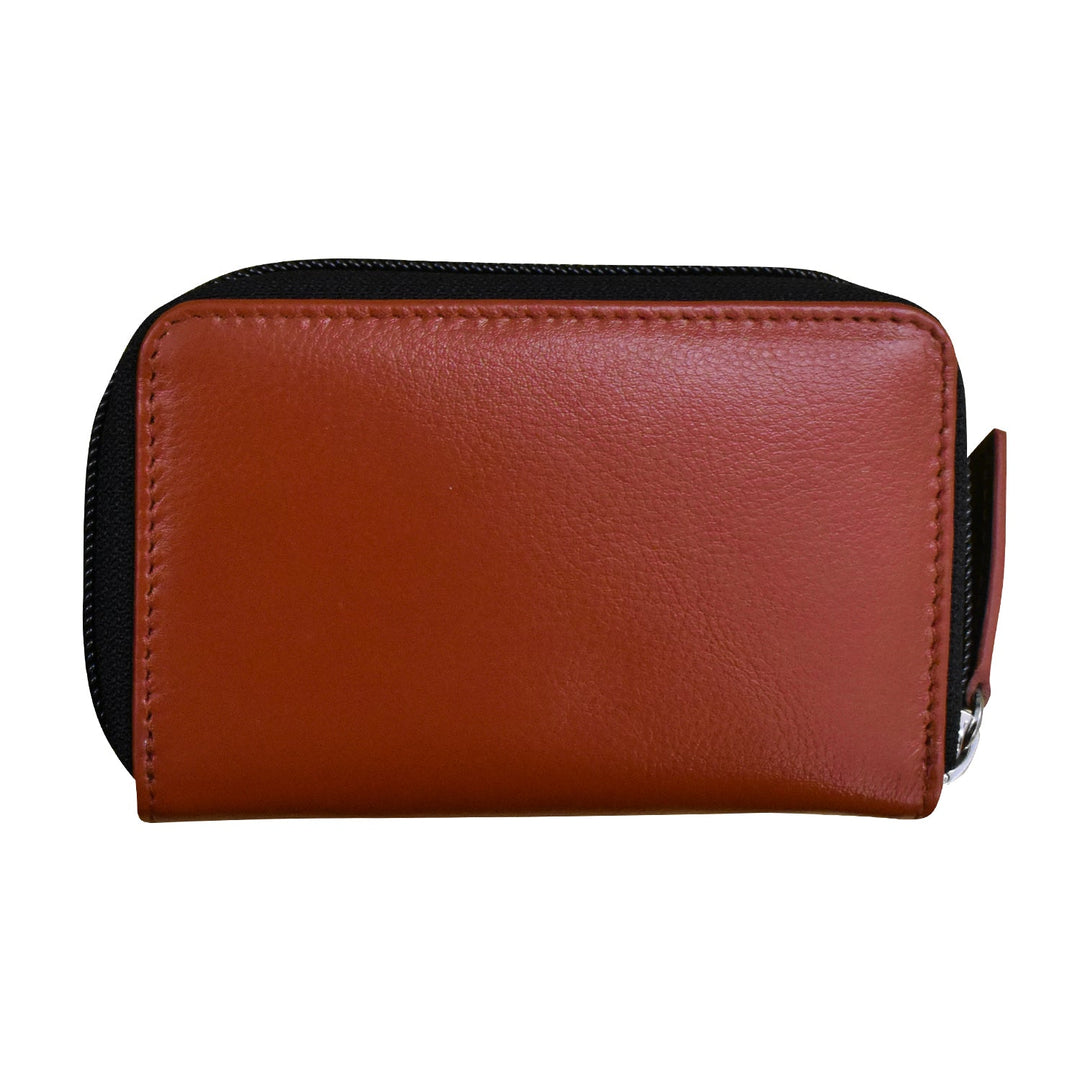 Two Tone Zip Around Pouch Red
