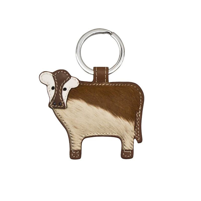 Cow Key Fob Brown