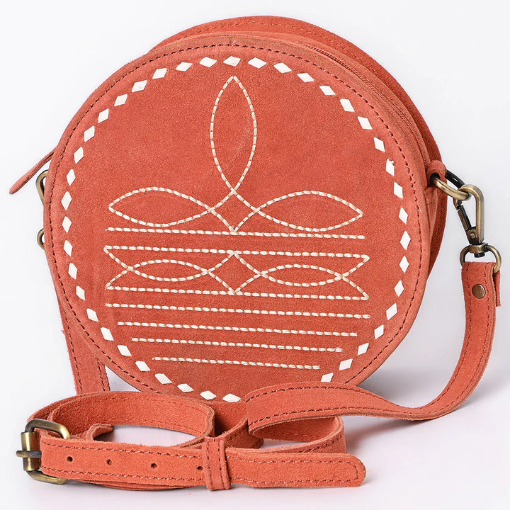 American Darling Canteen Bag ADBGA620E in premium genuine suede leather with adjustable strap and antique metal fittings.