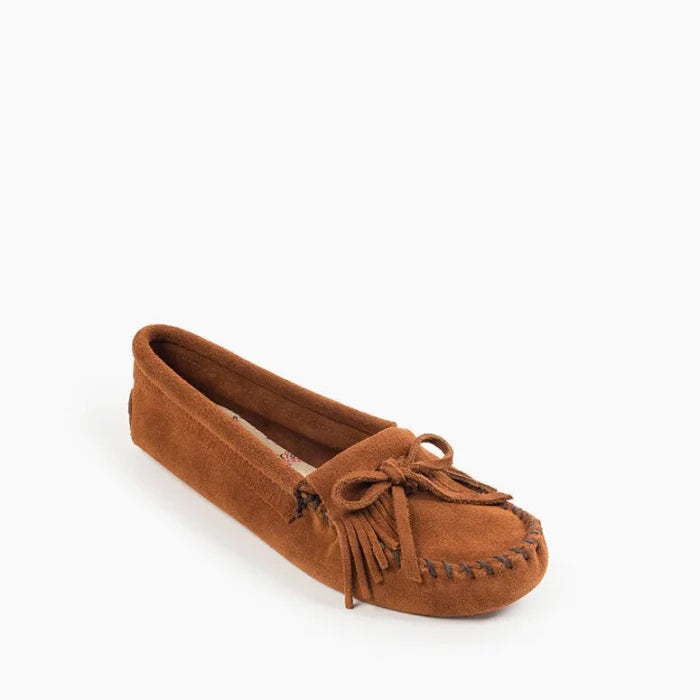 Minnetonka KILTY SOFTSOLE moccasin in premium suede with padded insole.