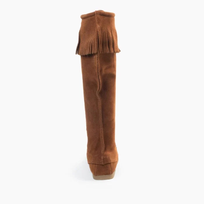 Brown FRONT LACE KNEE HIGH BOOT