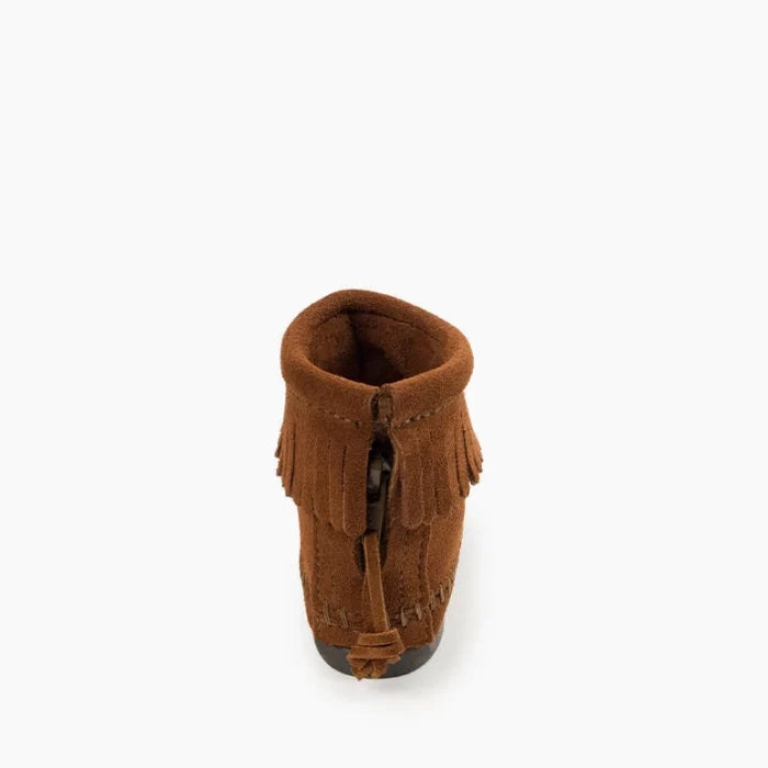Brown Back Zip Hardsole Boot