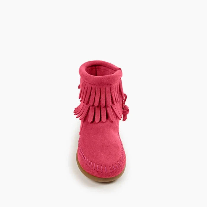 Pink DOUBLE FRINGE SIDE ZIP BOOT for Kids