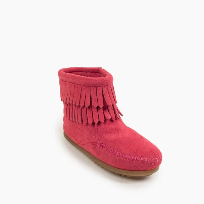 Pink DOUBLE FRINGE SIDE ZIP BOOT for Kids