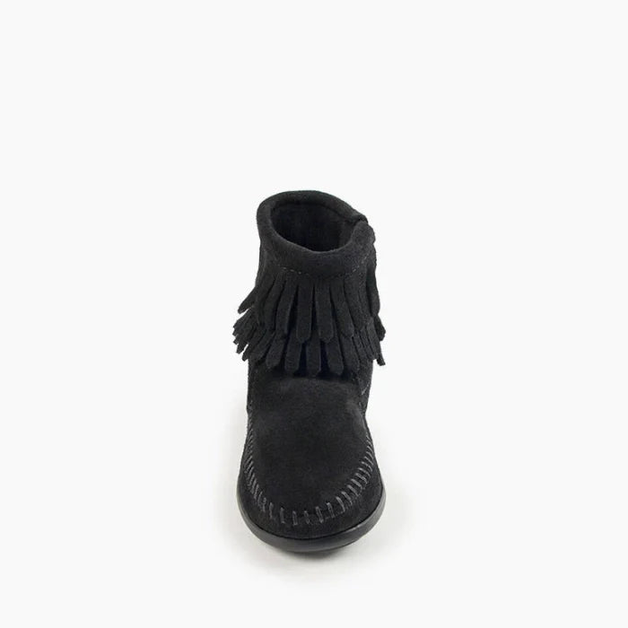 Black DOUBLE FRINGE SIDE ZIP BOOT for Kids