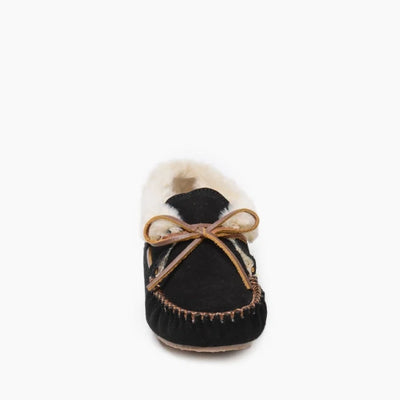 Pre Order Minnetonka CHRISSY SHOES with soft suede, plush lining, rawhide laces, and durable rubber sole.