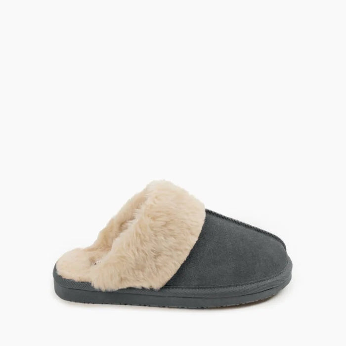 Cozy suede Chesney slippers with plush lining and durable EVA sole.