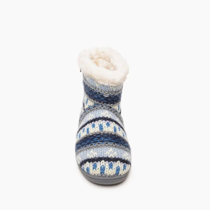 Cozy Minnetonka Betty Memory Foam Slippers with knit design and plush lining.