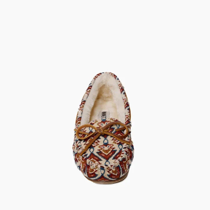 Luxurious suede Minnetonka CALLY SHOES with sheepskin lining and rubber sole.