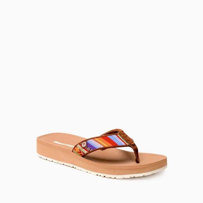 Pre Order Minnetonka HEDY 2.0 Sandals with Frisco Stripe pattern and fabric upper.