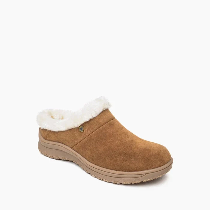 Pre Order Minnetonka EMERSON SHOES in premium suede with soft lining, water-resistant, cushioned footbed, durable rubber sole, slip-on design.