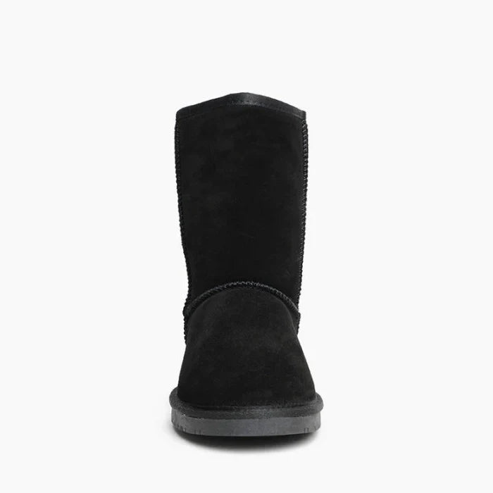 Pre Order Minnetonka OLYMPIA SHOES, sheepskin boots with rubber sole and plush lining, black.