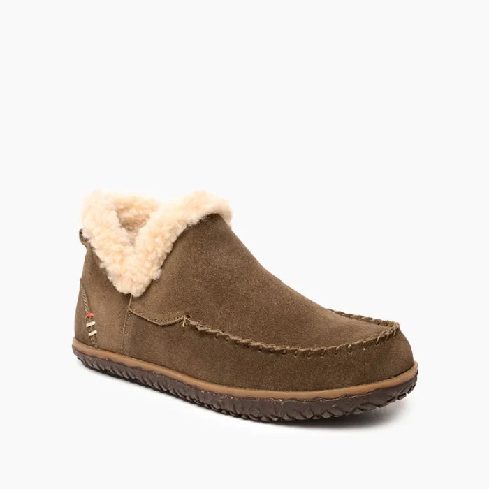 Minnetonka TAREN Shoes in premium suede with Berber lining and durable rubber sole.