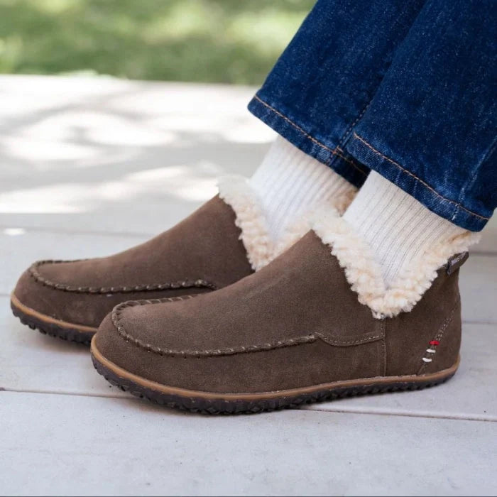 Pre Order Minnetonka TAREN SHOES, premium suede, Berber pile lining, water-resistant, MiniTREAD rubber sole.