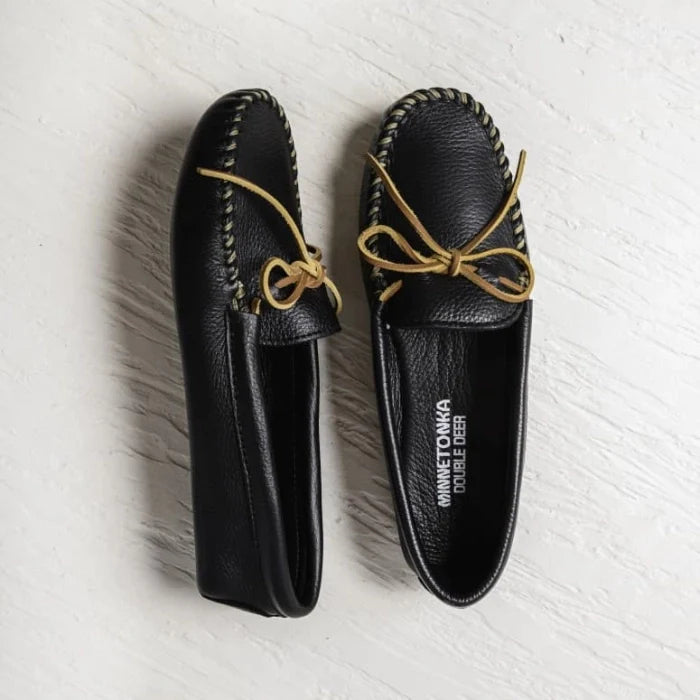 Men's Double Deerskin Softsole moccasins with double-layered deerskin leather and handcrafted stitching.