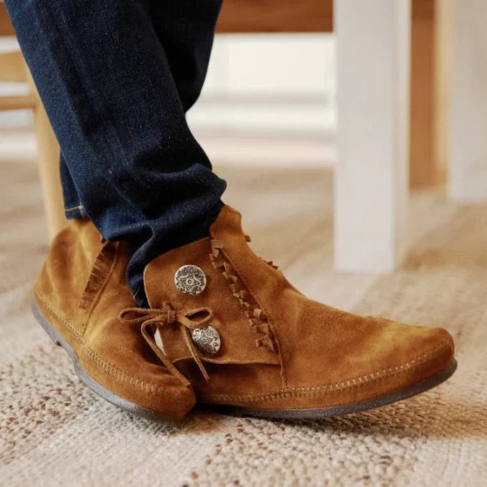 NATURAL TWO BUTTON BOOT HARDSOLE & SOFTSOLE