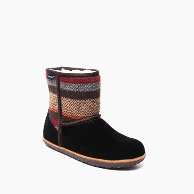 Pre Order Minnetonka TALI SHOES with water-resistant premium suede, cushioned footbed, and vibrant multi-pattern design.