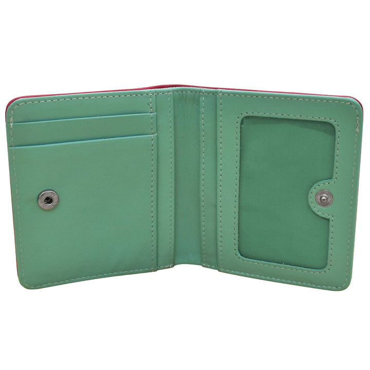 Two Tone Mini Bifold Wallet in premium leather with multiple card slots and sleek two-tone design