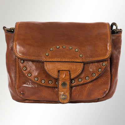 Spaghetti Western Crossbody Messenger Bag SWC164ATAN, handcrafted leather.