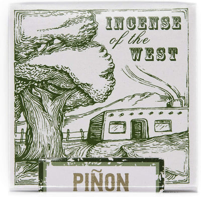 Natural Wood Incense Bricks with Free Holder 100 Pack, Piñon scent, evokes winter in New Mexico.