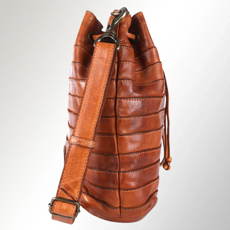 Spaghetti Western Handbag SWC138BTAN in tan leather with adjustable strap.