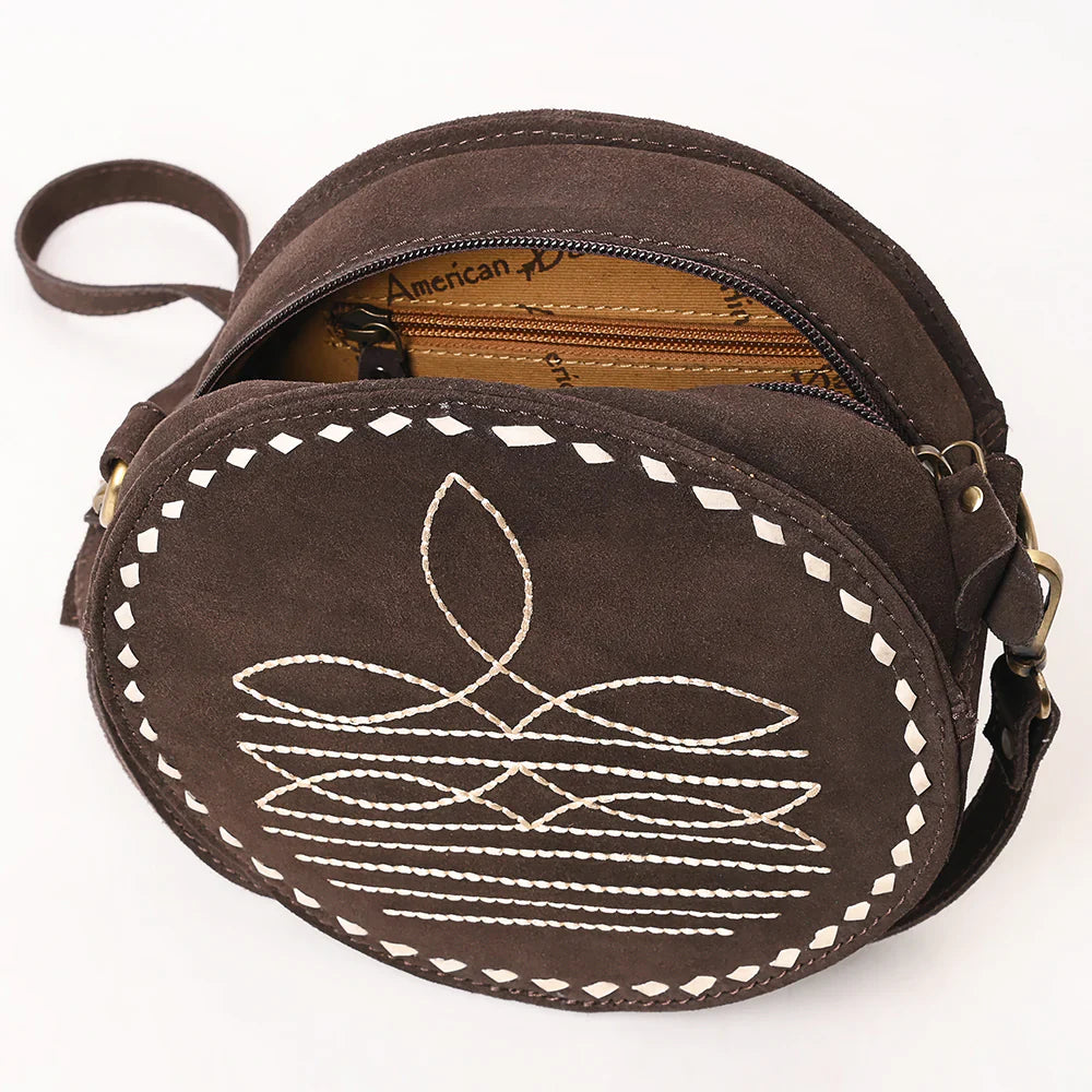 American Darling Canteen Bag ADBGA620D with premium genuine suede leather and adjustable strap.