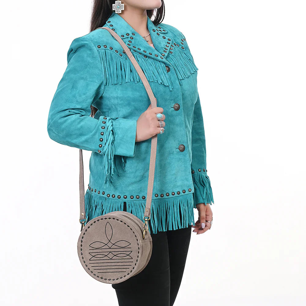 American Darling Canteen Bag ADBGA620F with genuine suede leather and adjustable shoulder strap.