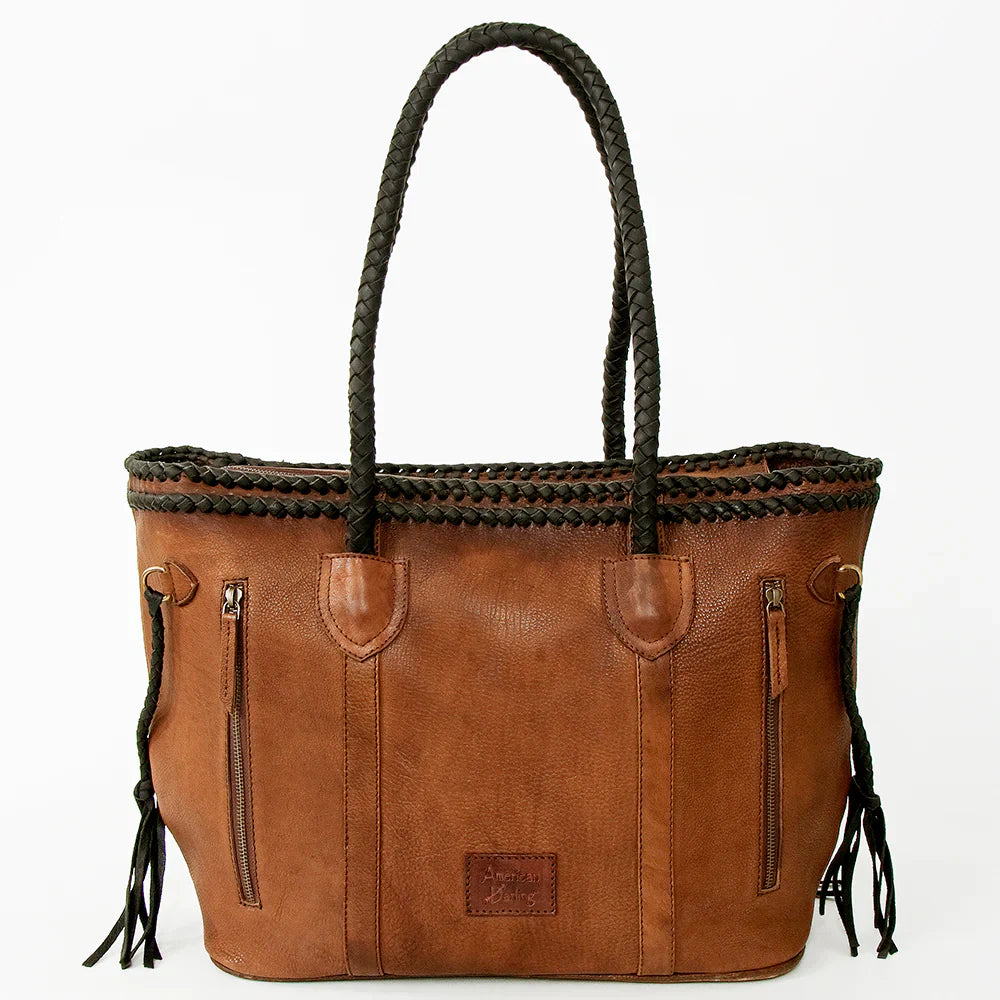 American Darling Tote Bag ADBGD132A with leather fringes and adjustable strap.