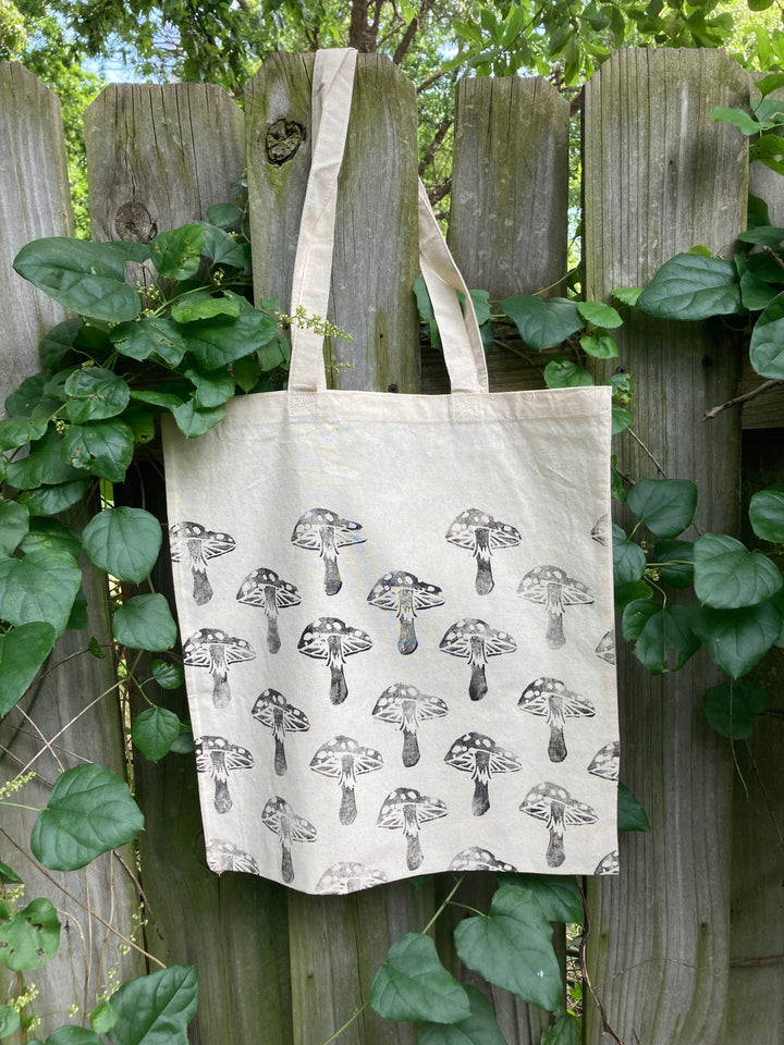 Wild Sour Hand Printed Mushroom Canvas Tote
