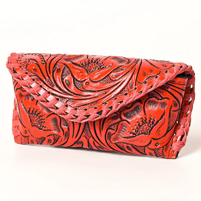 American Darling Sunglasses Case ADBG1203C in hand-tooled vegetable tanned leather with antique finish.