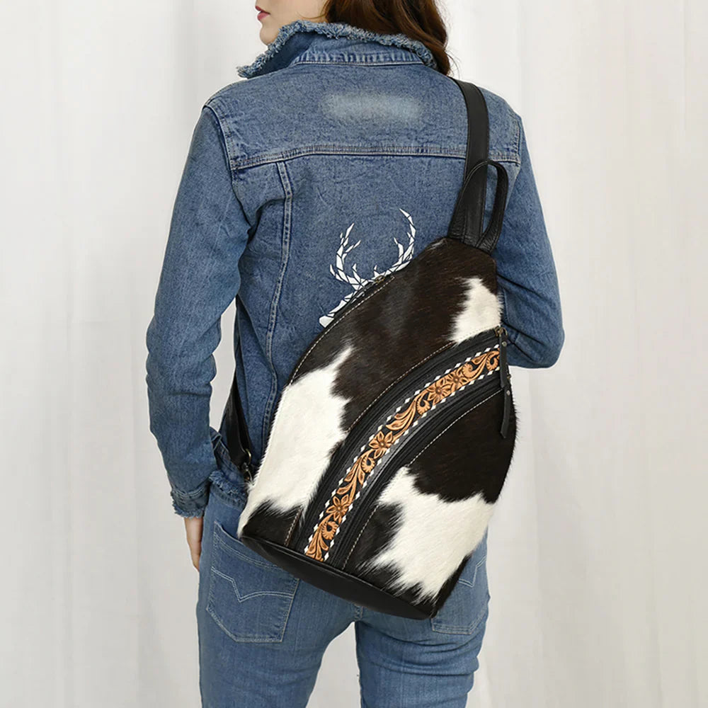 American Darling Sling ADBG1514 with hand-tooled cowhide leather and adjustable strap.