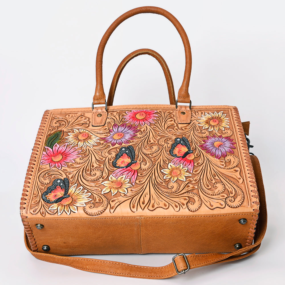 Handcrafted American Darling Briefcase ADBG235G with floral design.