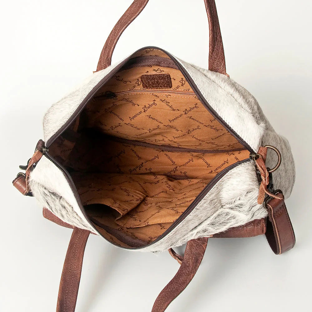 Open American Darling Briefcase ADBG264BRAH showing spacious interior with branded lining and multiple pockets