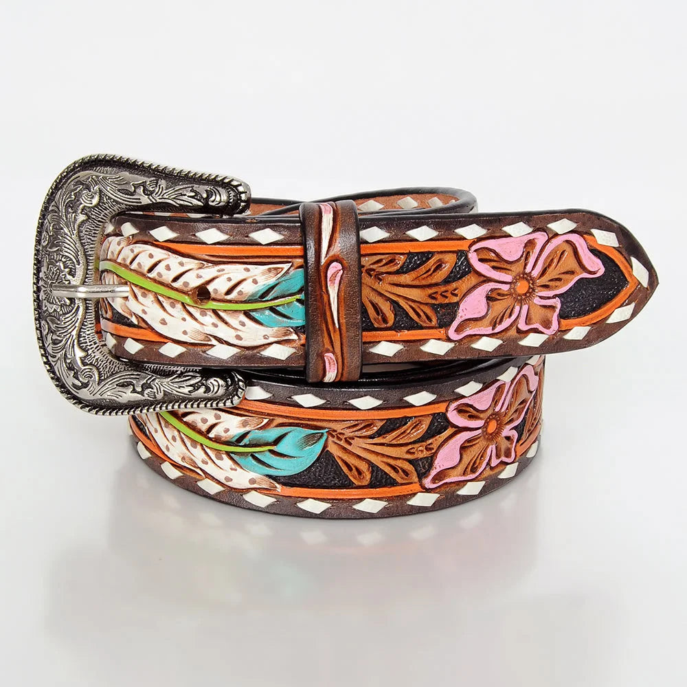 American Darling 32'' Belt ADBLF155-S | Unique Hand-Tooled Leather