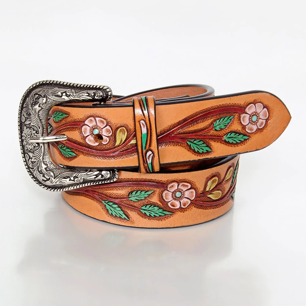 American Darling 32'' Belt ADBLF158-S | Unique Hand-Tooled Leather